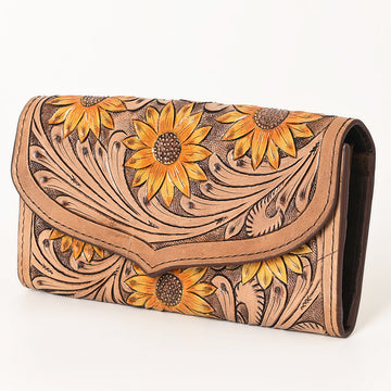 OHLAY WALLET Hand Tooled Genuine Leather women bag western handbag purse